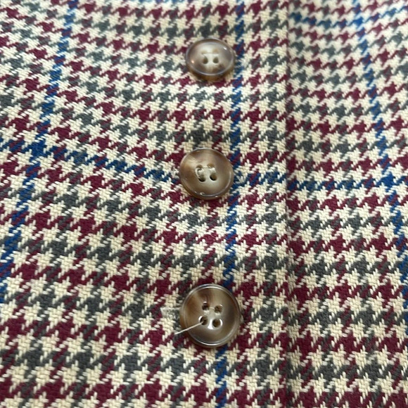 Talbots 100% worsted wool Houndstooth pattern tweed vest made in USA size 6 - Picture 6 of 16